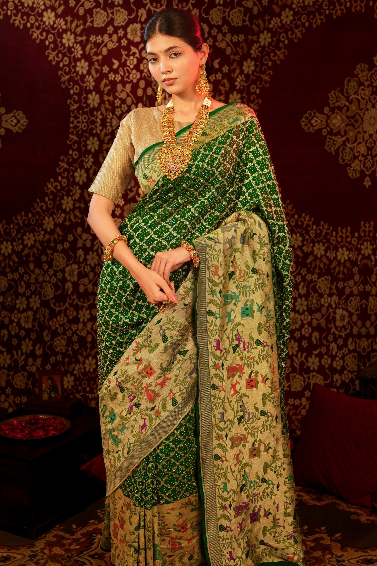 Georgette Bandhani Saree
