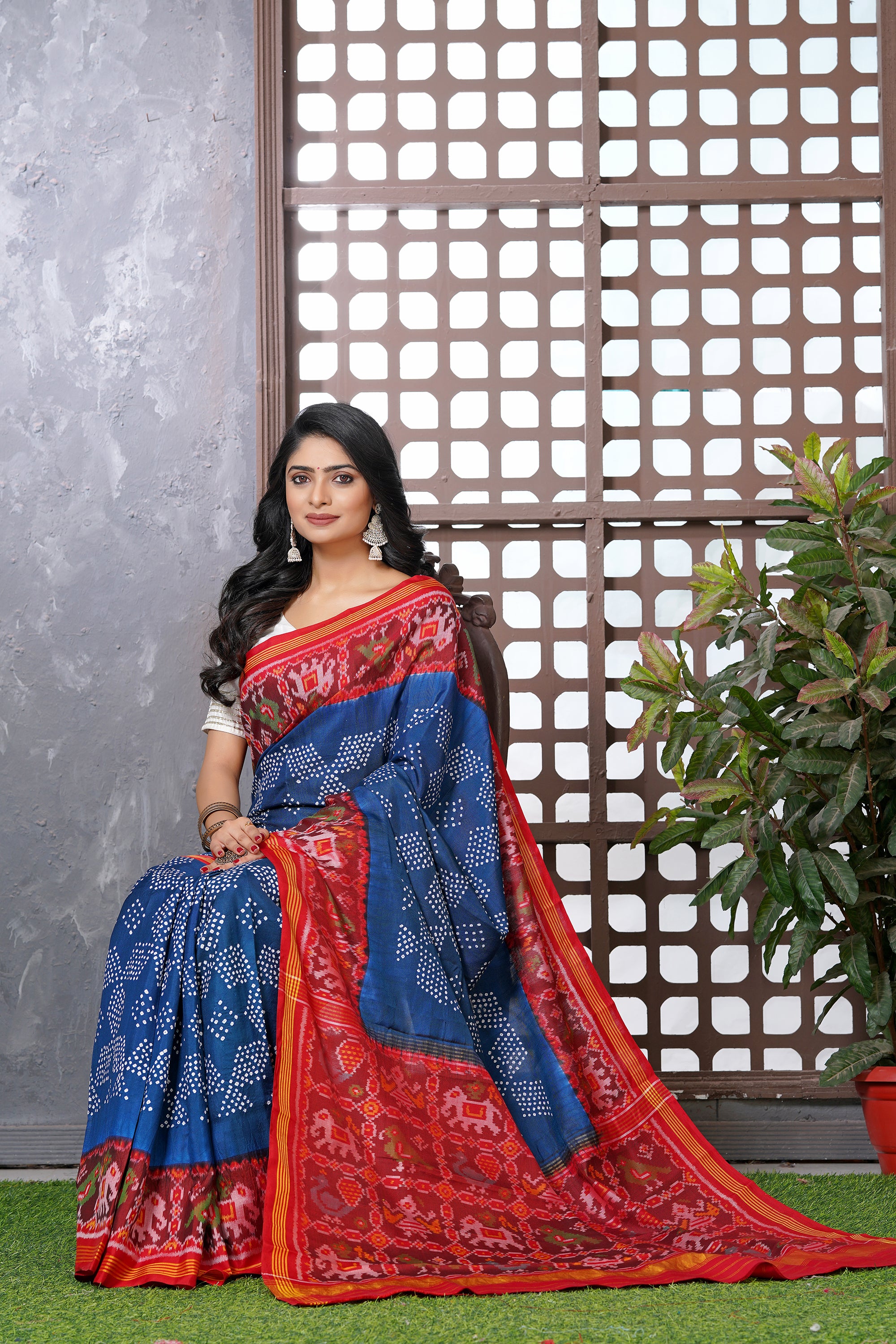 Single Ikat Bandhani with Patola Saree